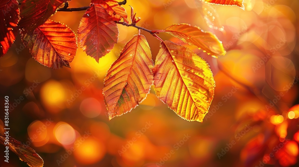 Leaves in the sunlight during fall Leaves in the sunlight during fall