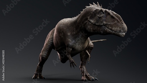 Carcharodontosaurus Realistic Model of background, 3d rendering photo