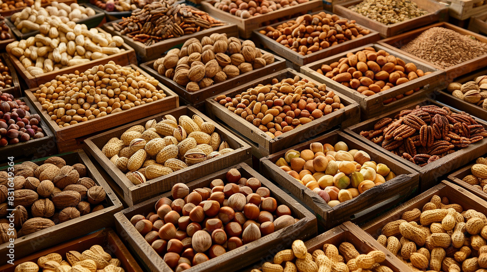 Many types of nuts.