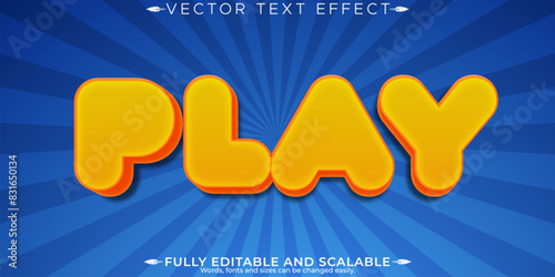Editable text effect, editable game and trendy customizable font style