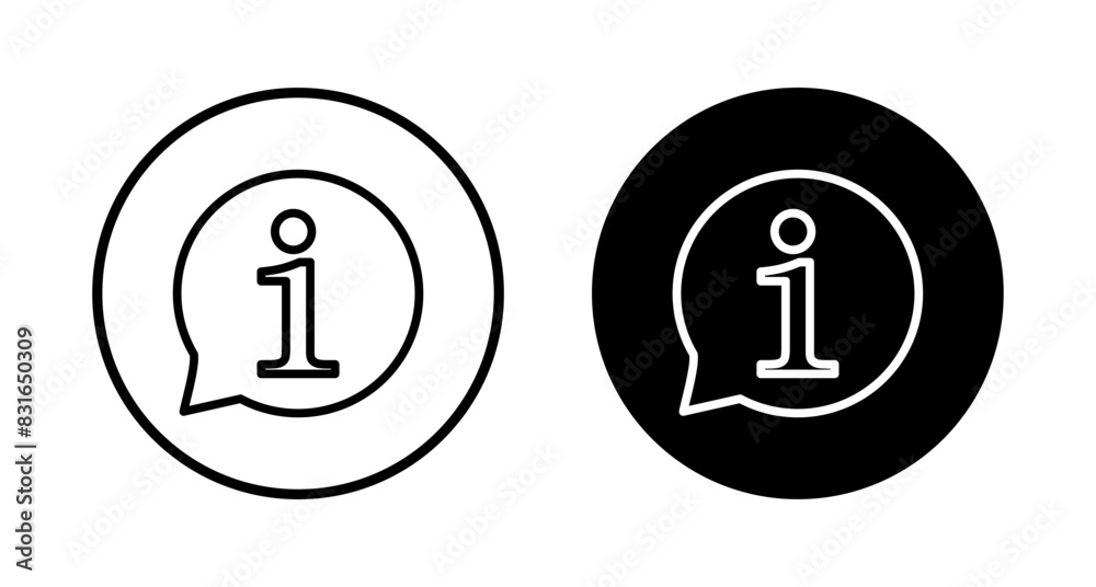 Information icon vector isolated on white background. Info sign. About us Information icon vector isolated on white background. Info sign. About us