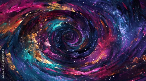 Vibrant Galaxy Swirl Abstract Background