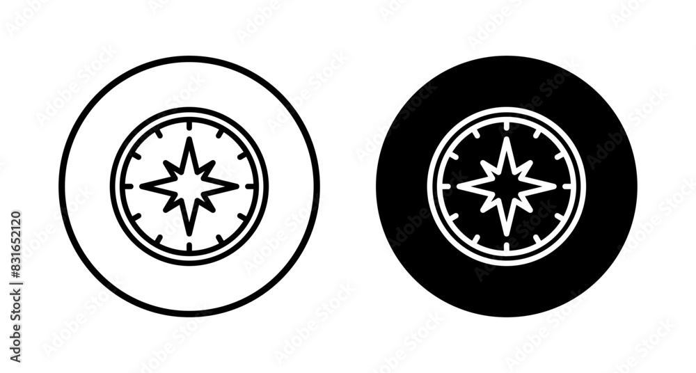 Compass icon vector isolated on white background. Compass vector icon Compass icon vector isolated on white background. Compass vector icon