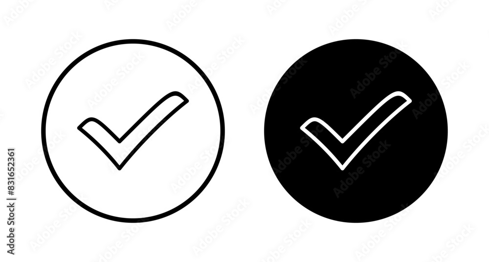 Check icon vector isolated on white background. check mark icon. check list button icon. Tick Check icon vector isolated on white background. check mark icon. check list button icon. Tick