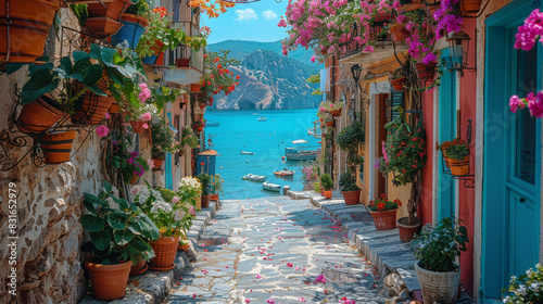 beautiful italy landscape scene for holiday created with Generative AI technology © Robert Herhold
