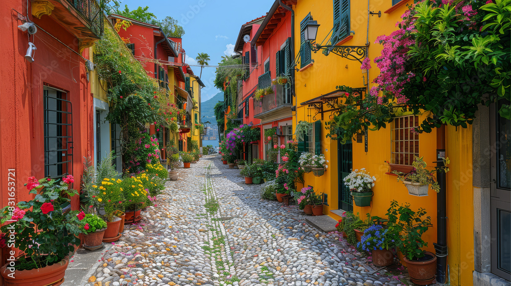Fototapeta premium beautiful italy landscape scene for holiday created with Generative AI technology