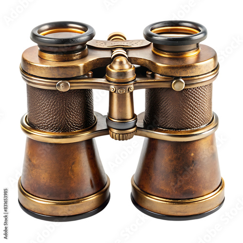 binocular vintage on transparent background