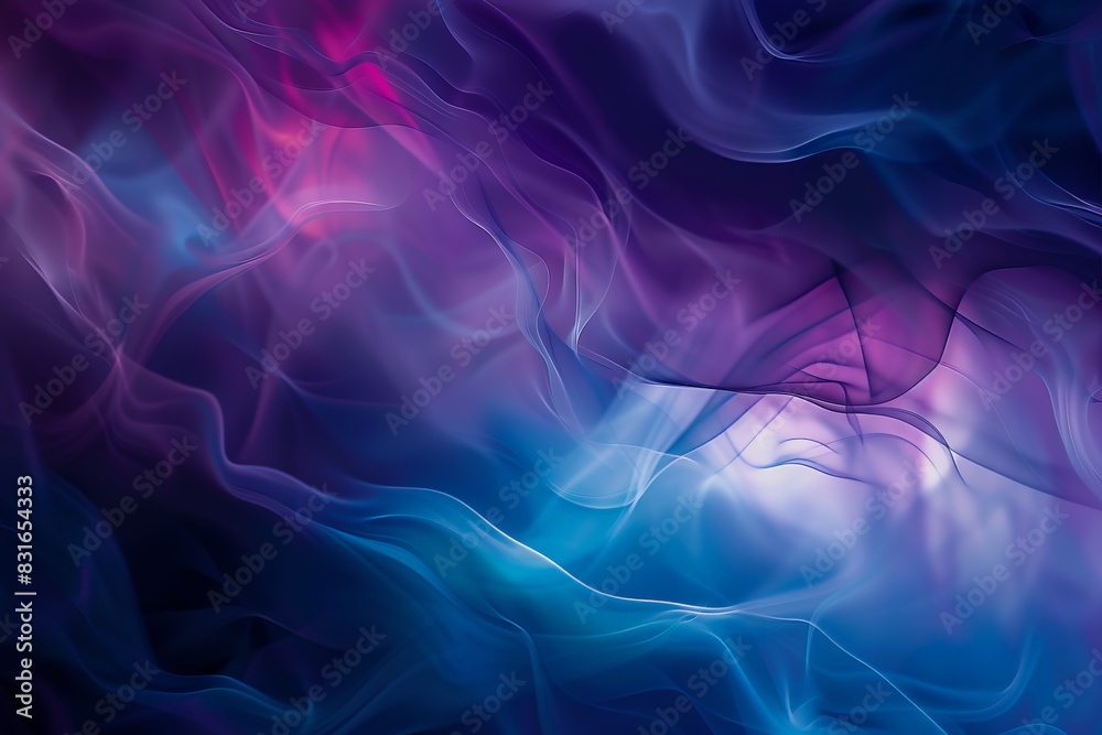 Abstract fluid art with vibrant purple and blue swirls, creating a dreamy and mesmerizing visual experience.