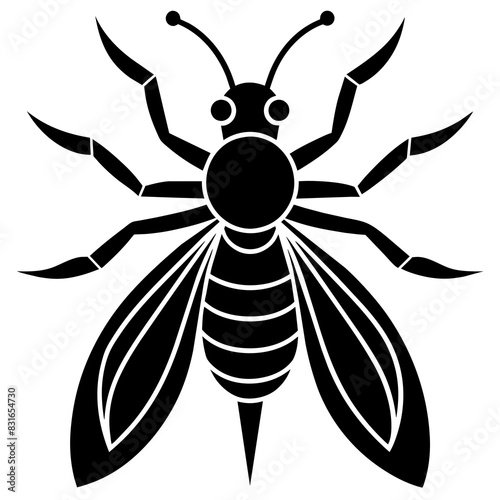 insect black icon silhouette illustration on white background
