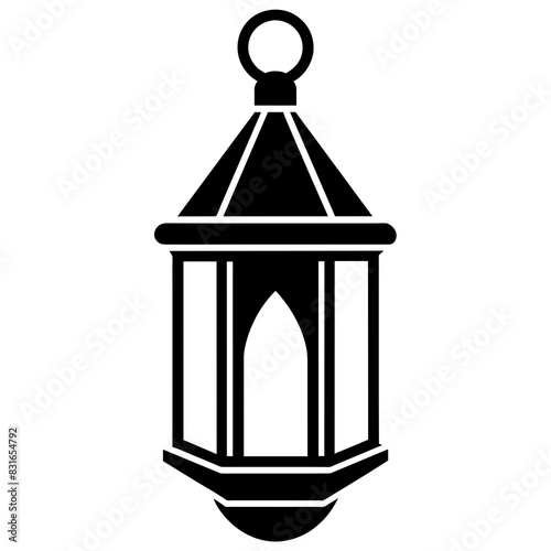 Lantern icon vector art silhouette illustration