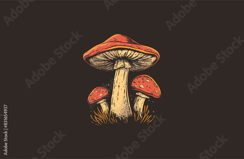 Mushroom logo design template vector illustration