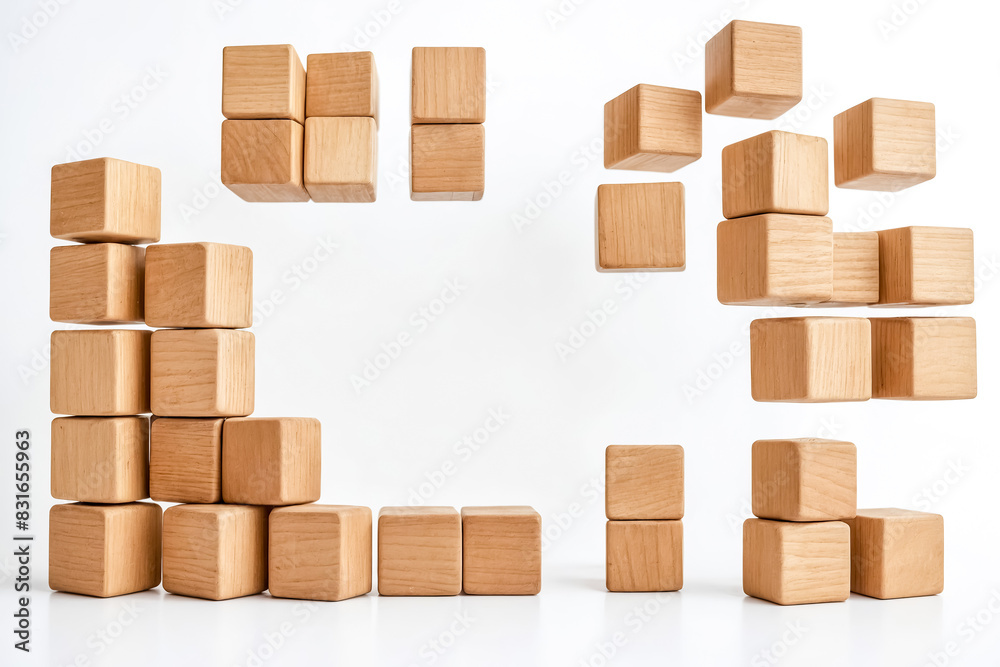 Wooden Blocks in a Creative Arrangement Wooden Blocks in a Creative Arrangement