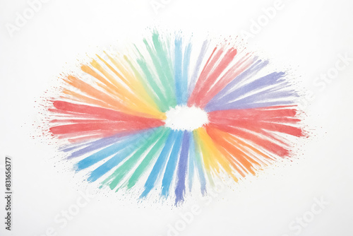 Abstract Rainbow Watercolor Explosion