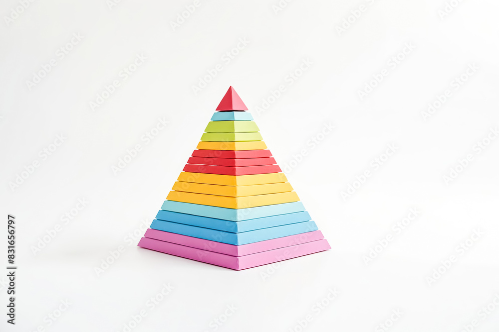 Rainbow Pyramid Stacking Toy on White Background Rainbow Pyramid Stacking Toy on White Background