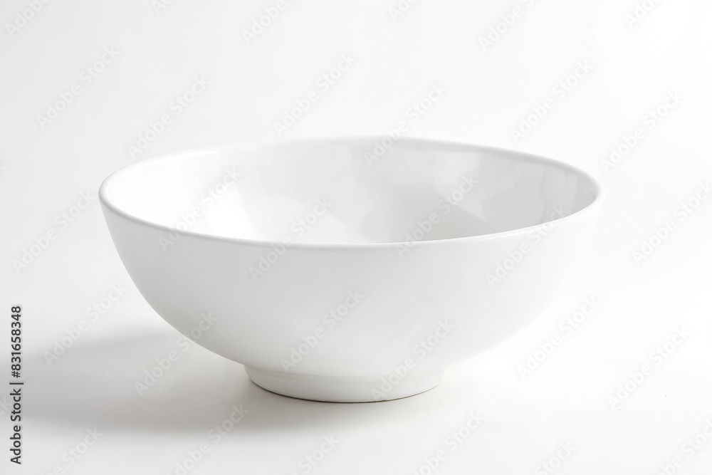 White Ceramic Bowl on White Background White Ceramic Bowl on White Background