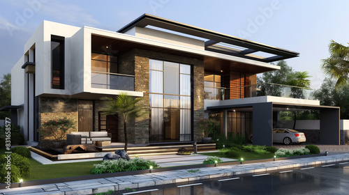 modern home front elevation exterior architecture design concept 