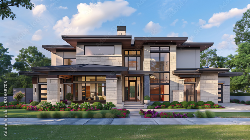 modern home front elevation exterior architecture design concept 