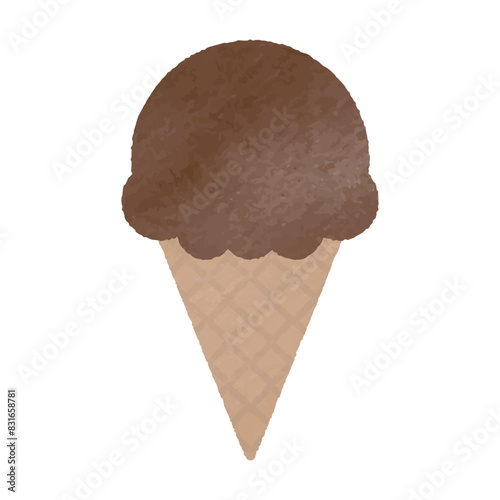 チョコレートアイスの水彩イラスト