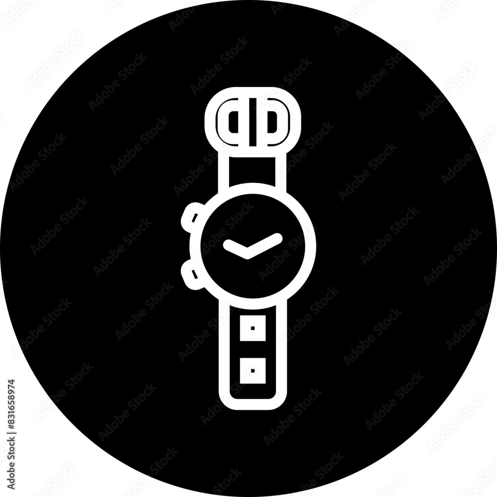 Watch Vector Line White Circle Black Icon Design Watch Vector Line White Circle Black Icon Design