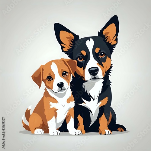 Beautiful Dog Mothers lovers, vector style photo  photo