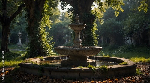The mystical allure of a forgotten fountain in an abandoned garden ai_generated