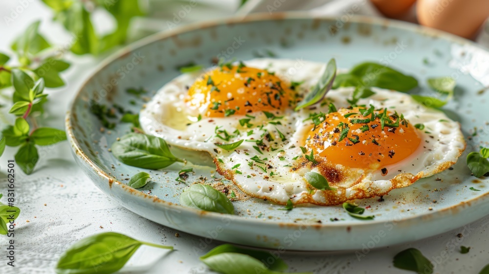 Fried eggs shaped like hearts in plate Fried eggs shaped like hearts in plate