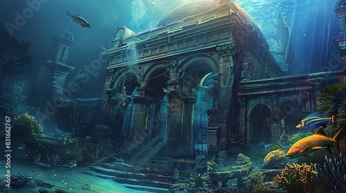 Lost Civilizations: Sunken cities or ruins beneath the waves, with hints of ancient stories. 