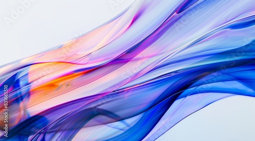 Abstract Blurred Blue and Purple Stripes on White Background photo