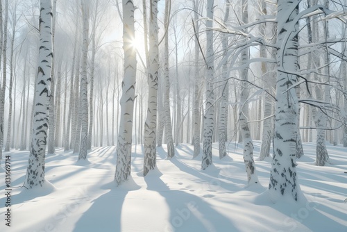 birch grove in winter photo