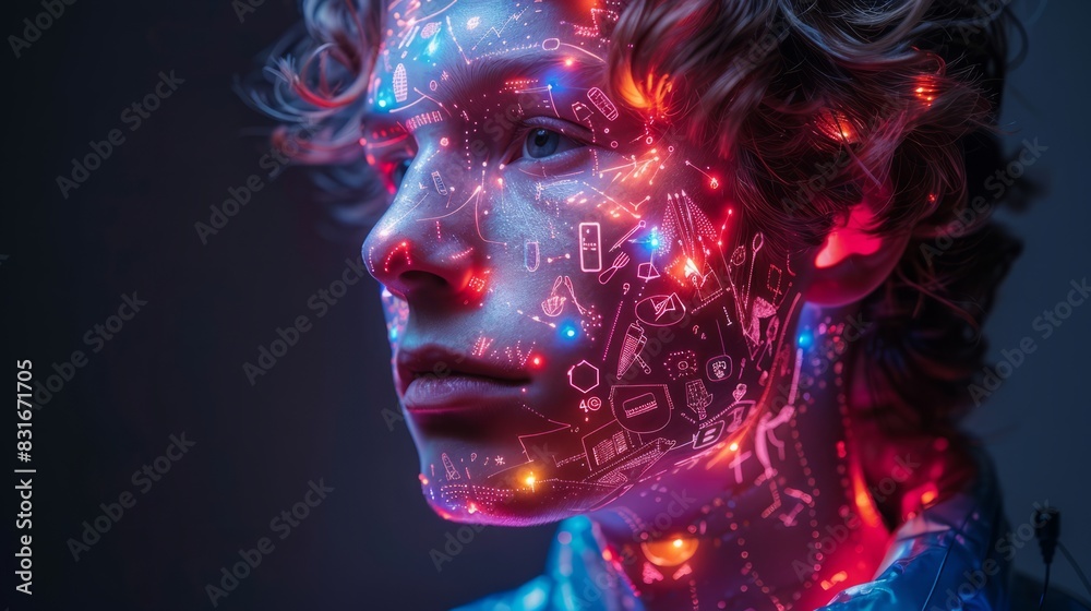Artificial Intelligence brain, Glowing Neural Pathways and Luminous Fibers, Striking Silhouette, Abstract Digital Mindscape. The thought system of the brain,memory,learning, and behavior of human body Artificial Intelligence brain, Glowing Neural Pathways and Luminous Fibers, Striking Silhouette, Abstract Digital Mindscape. The thought system of the brain,memory,learning, and behavior of human body