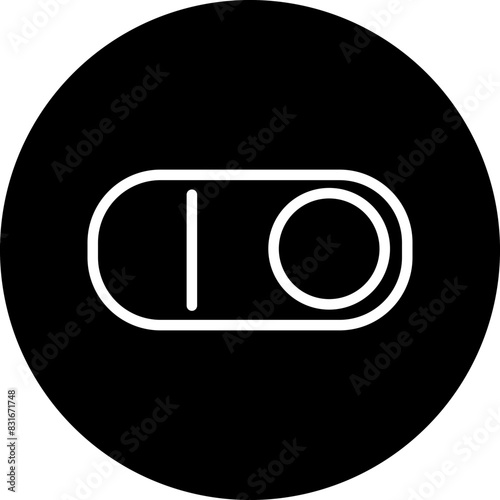 Switch Line White Circle Black Icon Design