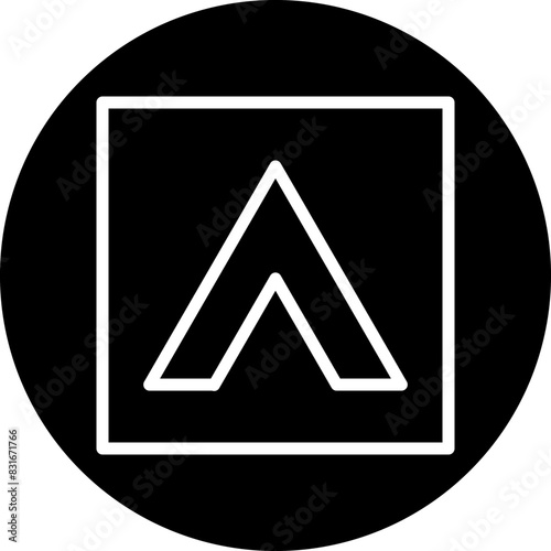 Scroll Up Line White Circle Black Icon Design