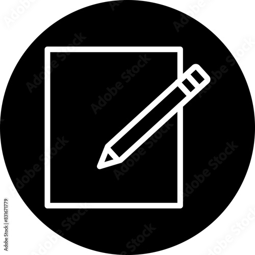Note Line White Circle Black Icon Design
