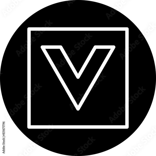 Scroll Down Line White Circle Black Icon Design