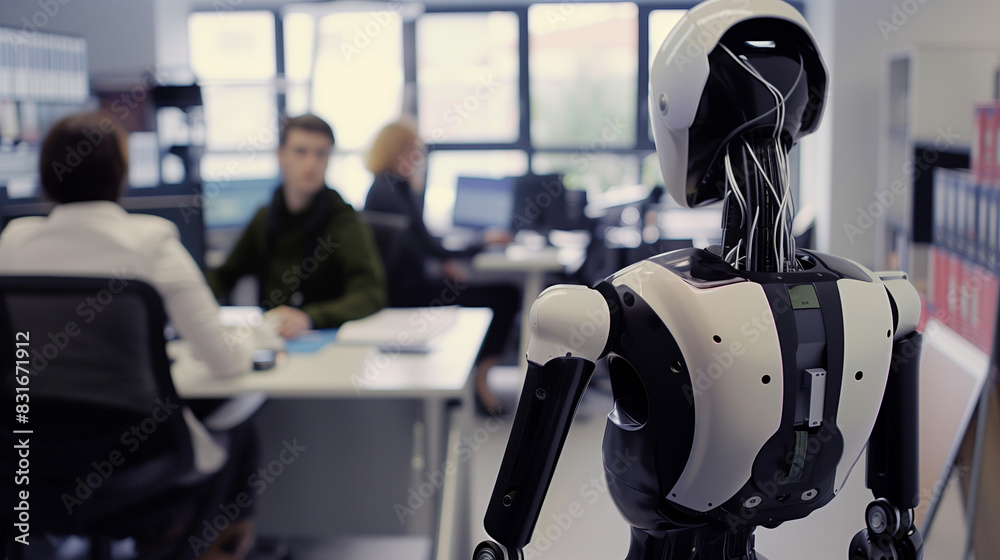 AI Robot in a Modern Office