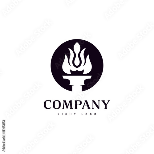 torchlight fire flame logo design illustration 4