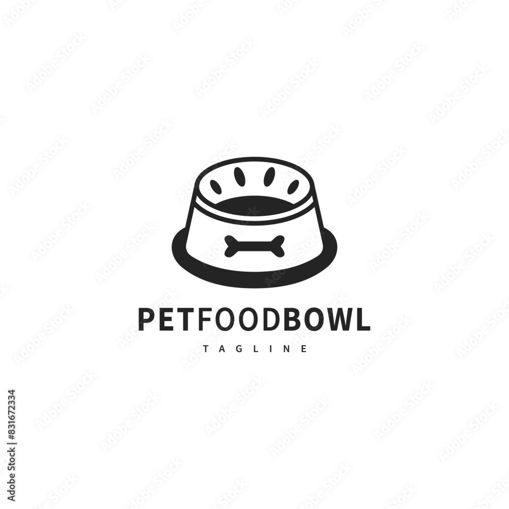 pet food bowl logo design illustration