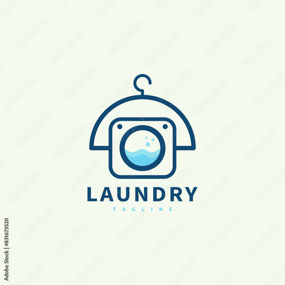 laundry washing service logo design illustration laundry washing service logo design illustration