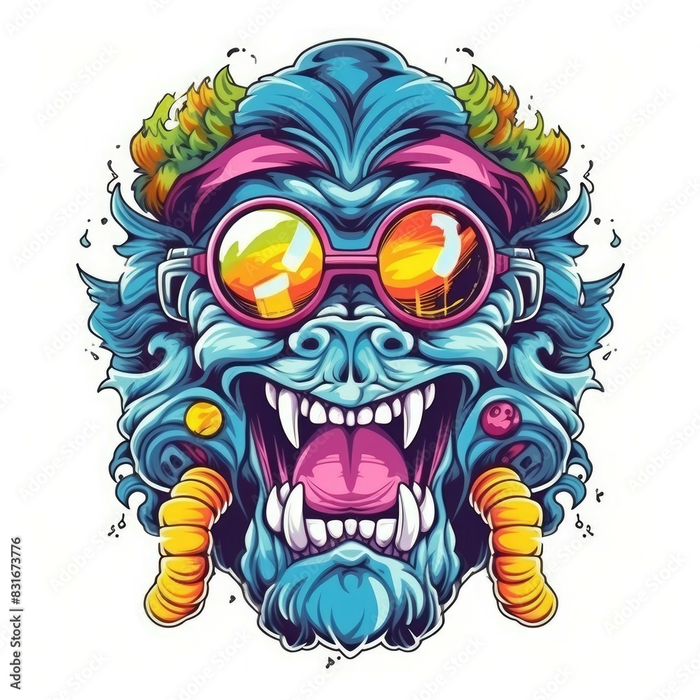 Fototapeta premium Art illustration monster angry
