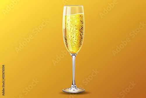 Sparkling champagne glass emoji with bubbles