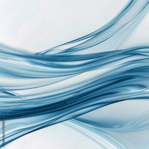Fluid grace defines the intertwining of abstract blue waves photo