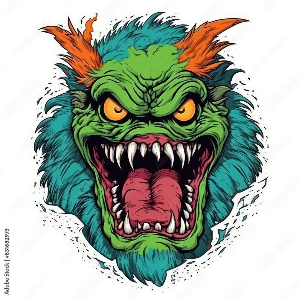 Art illustration monster angry Design t-shirt Art illustration monster angry Design t-shirt