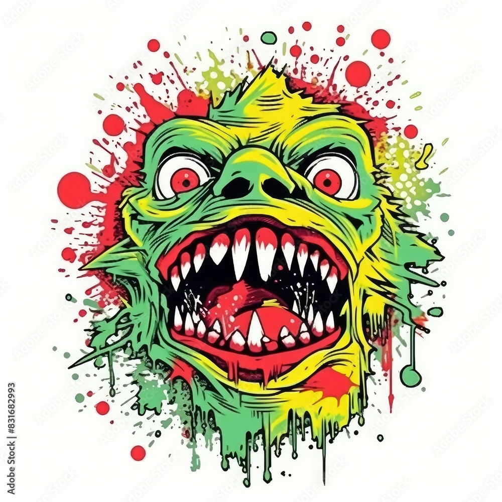 Art illustration monster angry Design t-shirt Art illustration monster angry Design t-shirt
