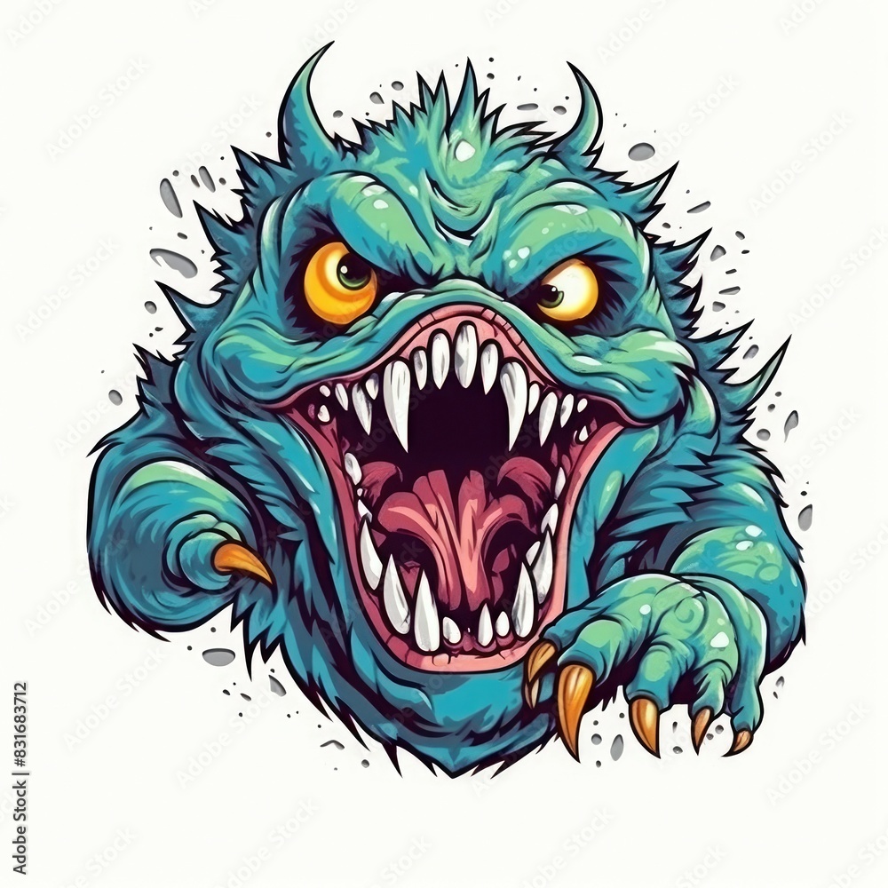 Art illustration monster angry Design t-shirt Art illustration monster angry Design t-shirt