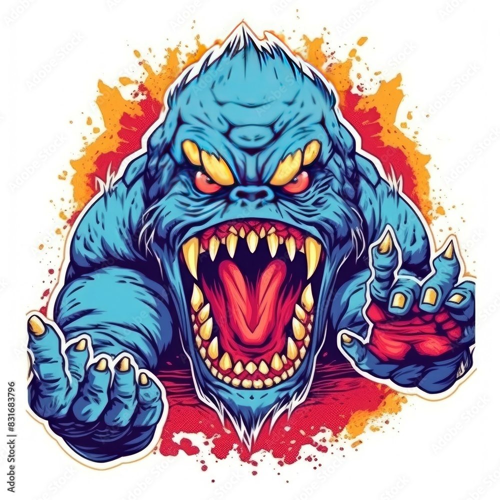 Art illustration monster angry Design t-shirt