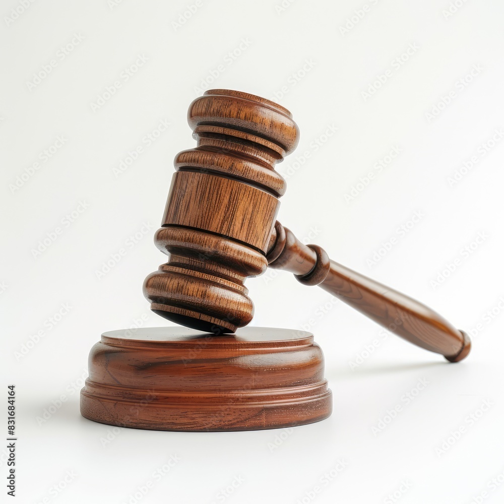 Auctioneers gavel in white background, AI generated Image Auctioneers gavel in white background, AI generated Image