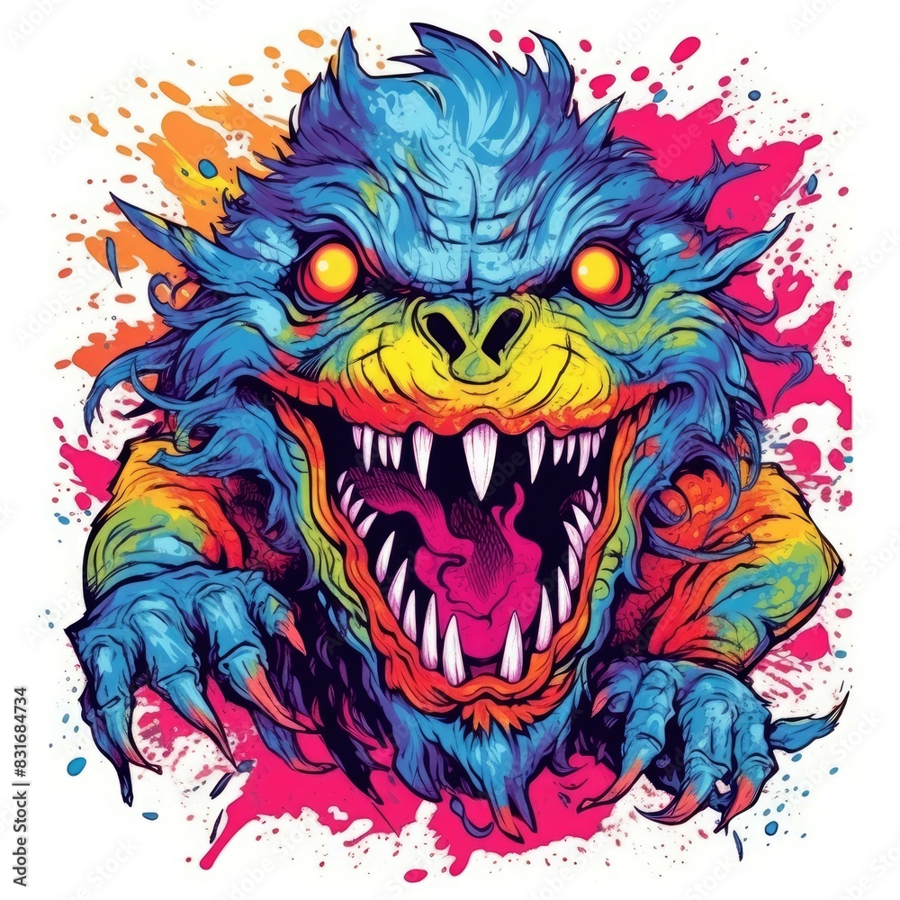 Art illustration monster angry Design t-shirt Art illustration monster angry Design t-shirt