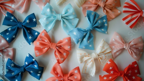 Adorable Hair Bows Perfect For The 4Th Of July Or Any Patriotic Occasion. photo