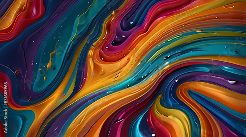 Abstract background with fluid and chaotic strokes theme