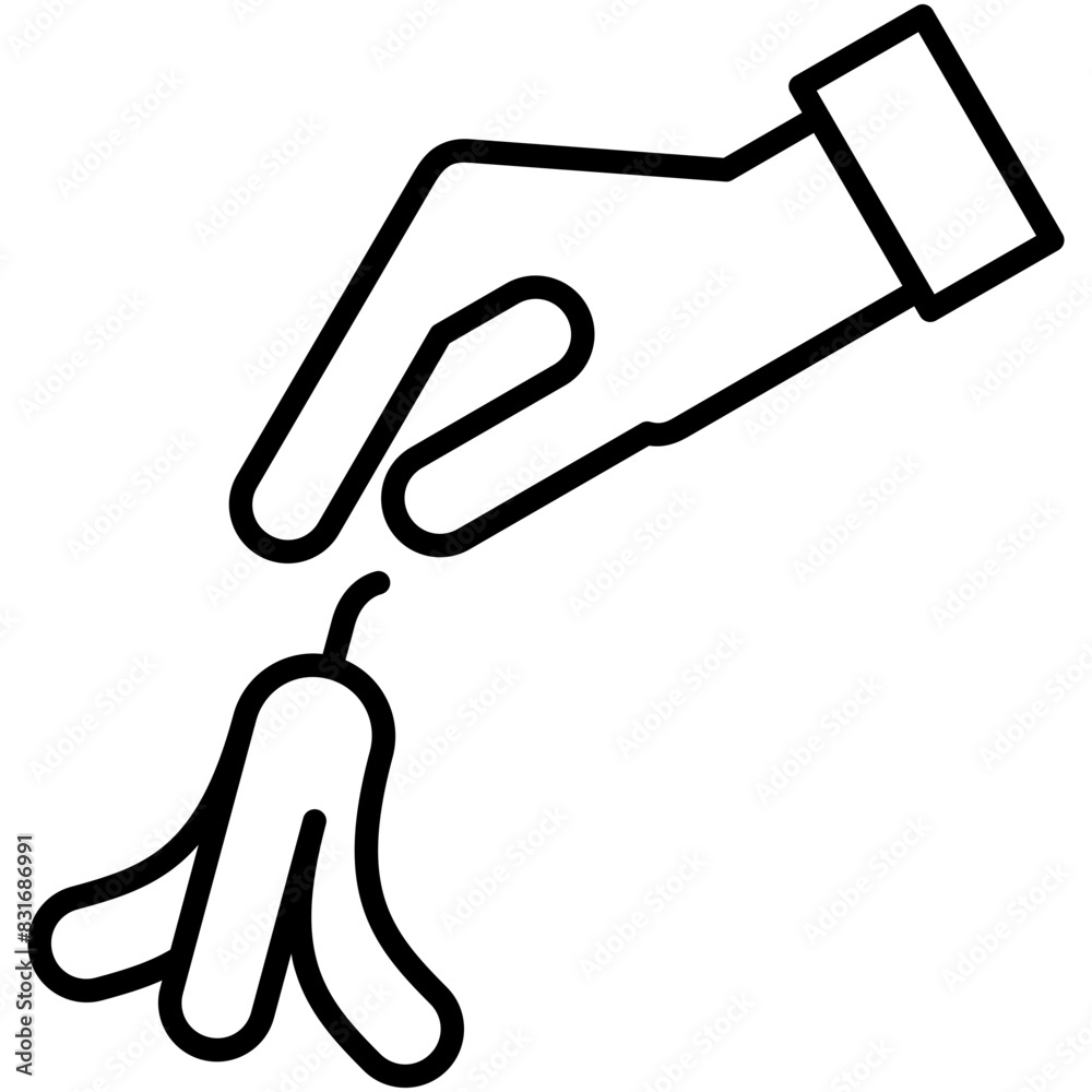 Fototapeta premium Litter Icon. Dispose Waste Recycle Pictogram Graphic Illustration. Isolated Simple Line Icon For Infographic, App and Web Button.